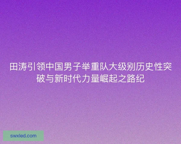 田涛引领中国男子举重队大级别历史性突破与新时代力量崛起之路纪